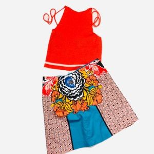 Express Multicolored Mini A-Line Skirt Resort Wear